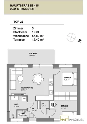 3-Zimmer-Wohnung mieten in Gänserndorf – 57,8 m², € 1.090 – Bild 12 von 12