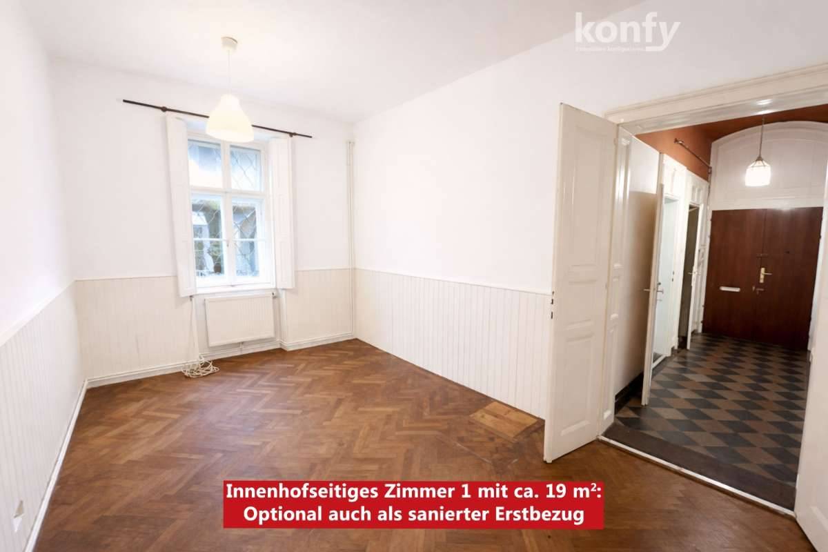 Innenstadtjuwel beim Dietrichsteinplatz: 3 oder 4-Zimmer mit ruhigem Innenhofbalkon, Kassettentüren, Stuckleisten und echtem Fischgrätparkett. Optional sogar mit Fußbodenheizung! - Vista 3
