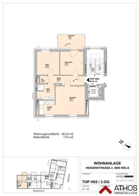 3-Zimmer-Wohnung mieten in Wels – 60,24 m², € 770 – Bild 10 von 10