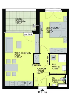2-Zimmer-Wohnung kaufen in Wien – 48,19 m², € 344.800 – Bild 2 von 8