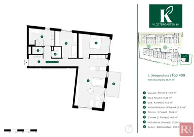 3-Zimmer-Wohnung mieten in Tulln – 85,41 m², € 1.699 – Bild 10 von 10