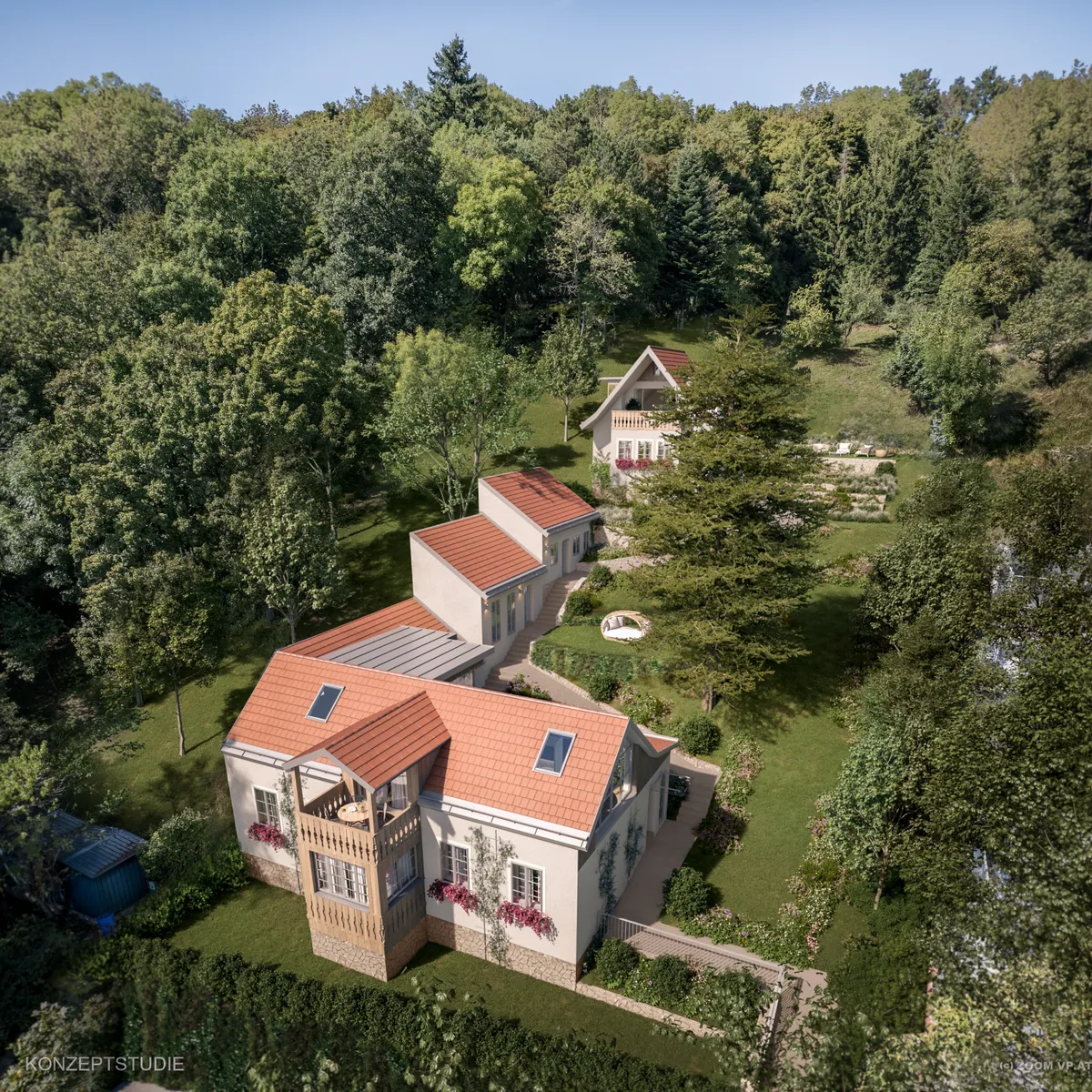 Ein außergewöhnicher Ort über Wien! Südhanglage am Wienerwald mit Wienblick! Genehmigtes Wohnprojekt - Wohnfläche bis zu 300 m² möglich - Ansicht 3