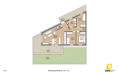 4-Zimmer-Wohnung kaufen in Graz – 78 m², € 523.701 – Bild 3 von 3