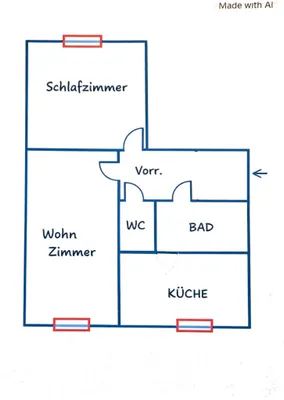 2-Zimmer-Wohnung kaufen in Baden – 49 m², € 105.000 – Bild 4 von 4