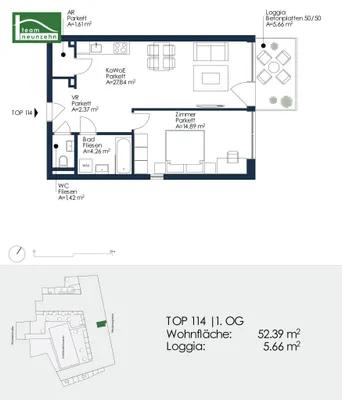 2-Zimmer-Wohnung mieten in Graz – 52,39 m², € 799 – Bild 23 von 23
