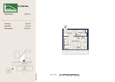 1-Zimmer-Wohnung mieten in Wien – 34,15 m², € 775 – Bild 11 von 11