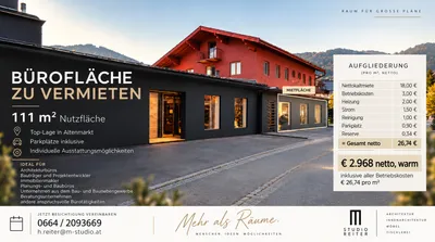 1-Zimmer-Gewerbeimmobilie mieten in Sankt Johann im Pongau – 111 m², € 2.968 – Bild 1 von 2