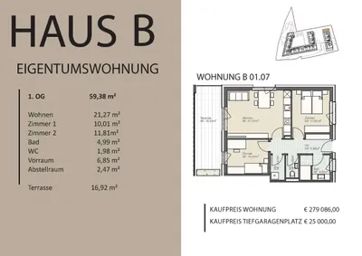 3-Zimmer-Wohnung kaufen in Graz-Umgebung – 59,38 m², € 279.086 – Bild 7 von 8