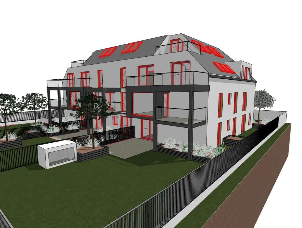 Bewilligtes Projekt mit 16 Wohnungen, Tiefgarage und Gärten - 1320m² - Widok 3