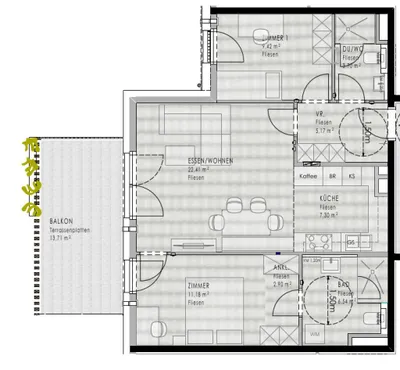 3-Zimmer-Wohnung mieten in Zell am See – 68,12 m², € 1.492 – Bild 2 von 2