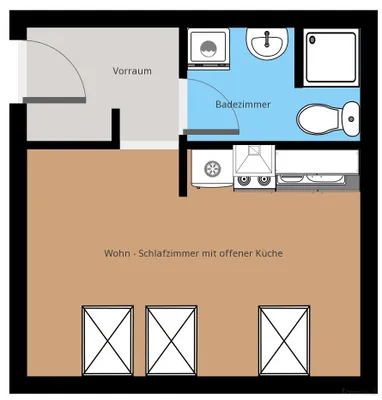 1-Zimmer-Wohnung mieten in Graz – 27,8 m², € 449 – Bild 2 von 11