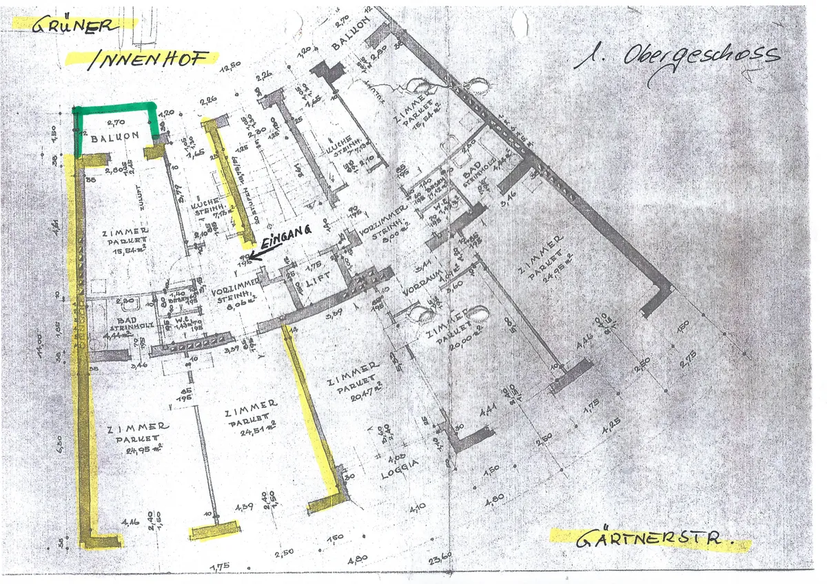 Schöne 87 m² Altbauwohnung im Zentrum von Linz mit Balkon - Ansicht 2