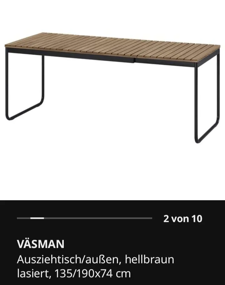 Gartentisch Ikea Väsman (ausziehbar), € 90,- (6020 Innsbruck)