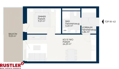 2-Zimmer-Wohnung mieten in Graz – 50,27 m², € 695 – Bild 5 von 5
