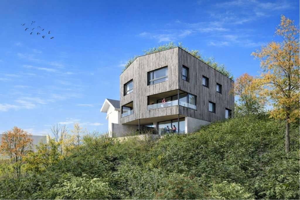 Baustart fixiert: Modernes Architekten-Doppelhaus, Attersee am Attersee