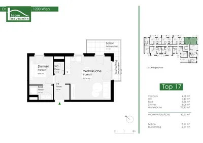 2-Zimmer-Wohnung mieten in Wien – 40,42 m², € 899 – Bild 17 von 17