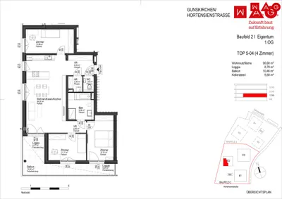 4-Zimmer-Wohnung kaufen in Wels-Land – 90,6 m², € 393.900 – Bild 5 von 6