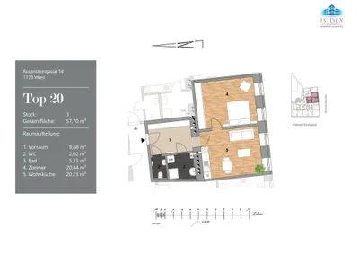 2-Zimmer-Wohnung kaufen in Wien – 57,7 m², € 279.000 – Bild 22 von 22