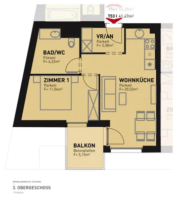 2-Zimmer-Wohnung mieten in Wien – 41,47 m², € 879 – Bild 20 von 20