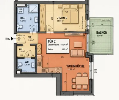2-Zimmer-Wohnung kaufen in Korneuburg – 48,14 m², € 275.000 – Bild 15 von 15