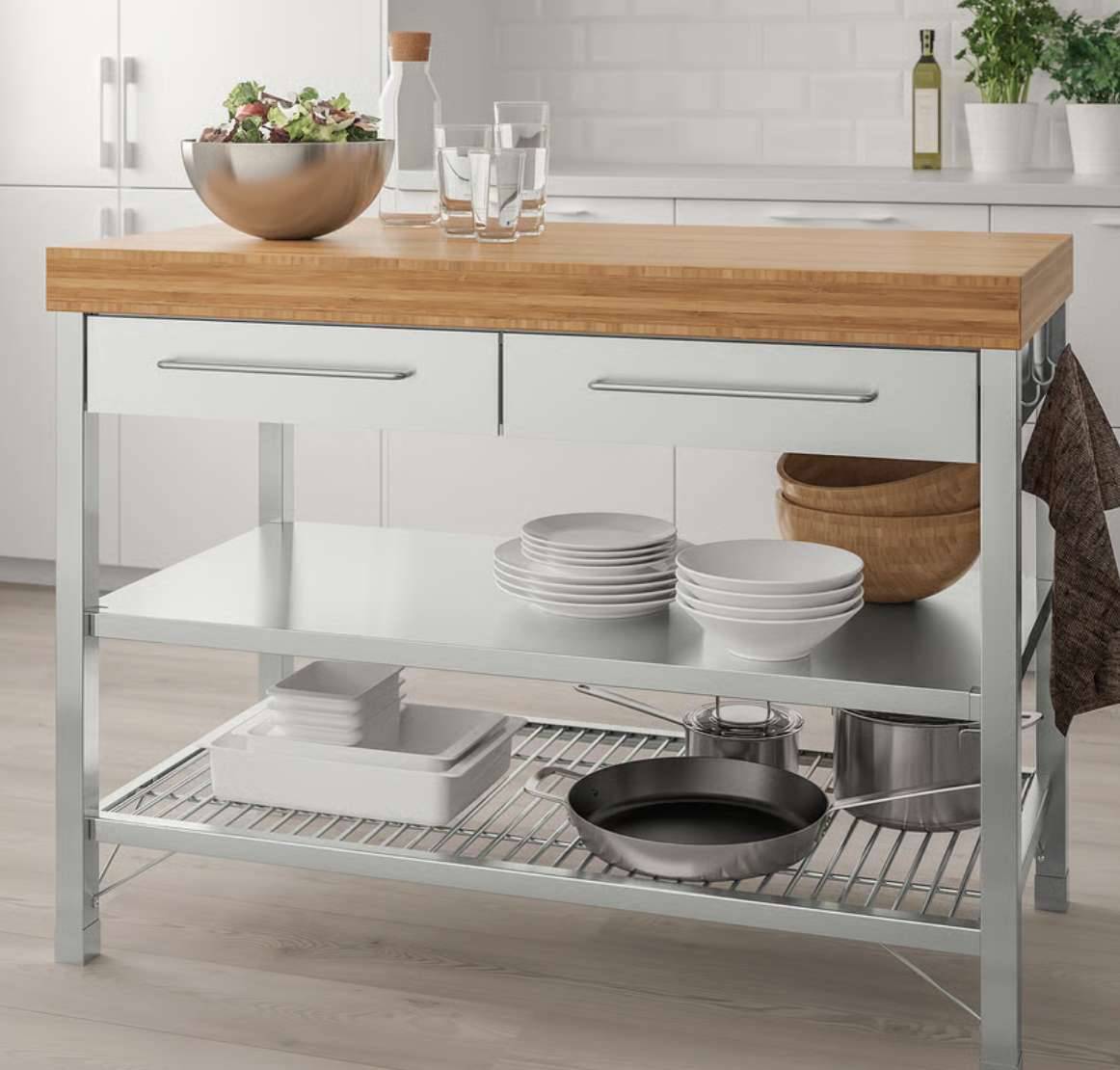 Ikea RIMFORSA Werkbank aus Edelstahl / Bambus,  250,- (1060 Wien) -  willhaben