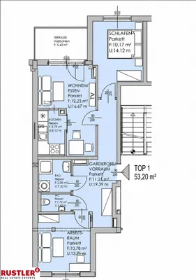 3-Zimmer-Wohnung mieten in Graz – 53,2 m², € 710 – Bild 11 von 12