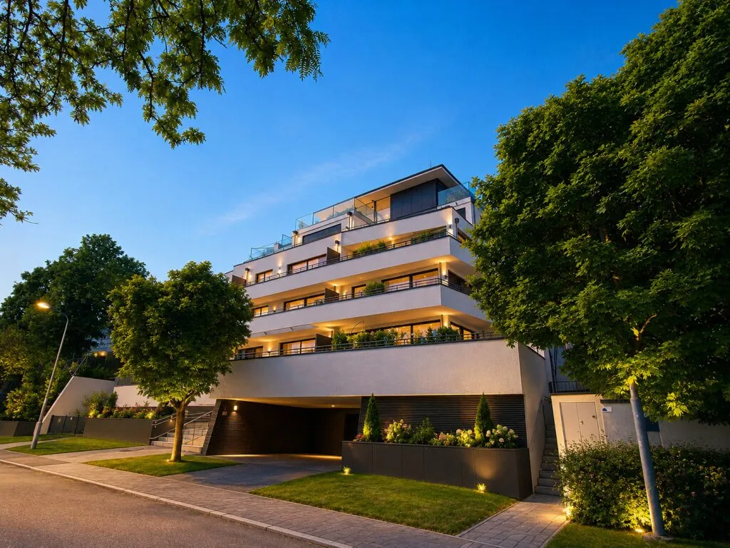 Erstbezugs-Terrassenwohnung mit Grün- und Stadtblick in Neustift am Walde! - Ansicht 2