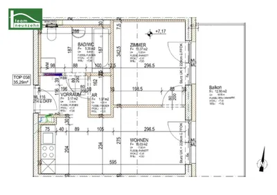 2-Zimmer-Wohnung mieten in Graz – 35,29 m², € 648 – Bild 14 von 14