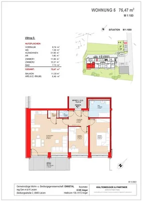 3-Zimmer-Wohnung mieten in Weiz – 75,47 m², € 685 – Bild 2 von 2
