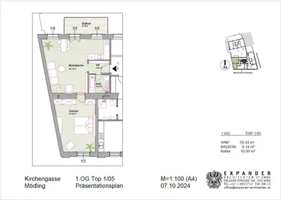 2-Zimmer-Wohnung kaufen in Mödling – 59 m², € 449.000 – Bild 8 von 8