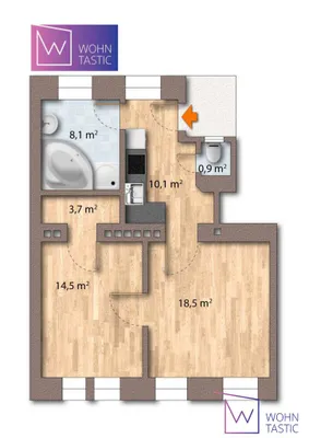2-Zimmer-Wohnung kaufen in Wien – 55,74 m², € 258.000 – Bild 16 von 18