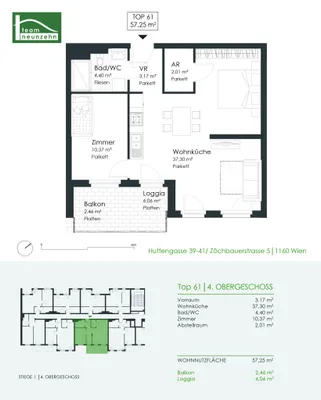 2-Zimmer-Wohnung mieten in Wien – 57,21 m², € 1.169 – Bild 19 von 19