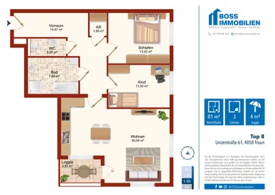 3-Zimmer-Wohnung kaufen in Linz Land – 80,58 m², € 367.000 – Bild 19 von 19