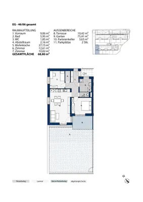 3-Zimmer-Wohnung mieten in Melk – 68,56 m², € 793 – Bild 2 von 2