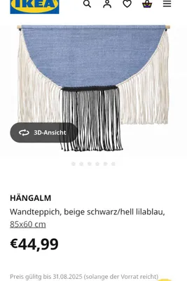 NEU IKEA HÄNGALM Wandbehang Makramee - Wandteppich Boho, Neupreis €44,99, € 25,- (1120 Wien)