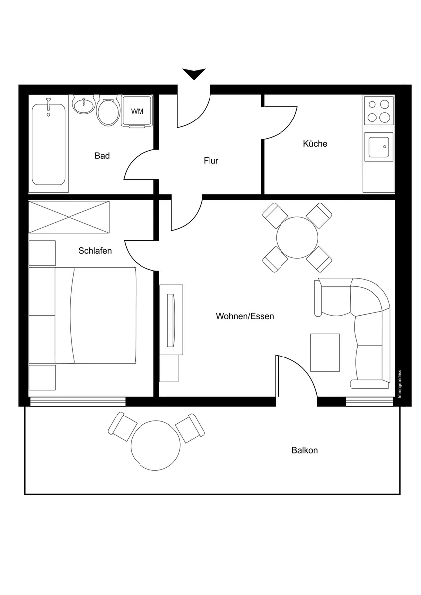 Charmante 2-Zimmer-Wohnung mit Balkon in Schlins - Ansicht 2