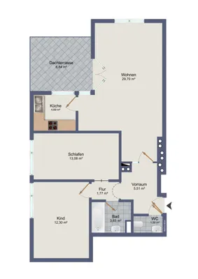 3-Zimmer-Wohnung mieten in Salzburg Stadt – 72,2 m², € 1.597 – Bild 7 von 7