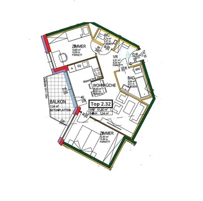 3-Zimmer-Wohnung mieten in Wien – 61,57 m², € 1.349 – Bild 13 von 14