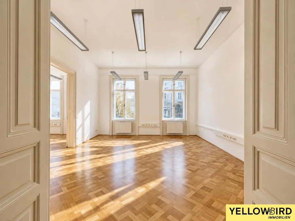 Repräsentatives 5-Zimmer-Altbaubüro mit beeindruckender Raumhöhe, großzügigen Räumen, Klimaanlage und Top-Standort am Naschmarkt - Ansicht 3