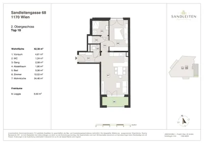 2-Zimmer-Wohnung kaufen in Wien – 52,38 m², € 399.000 – Bild 16 von 16