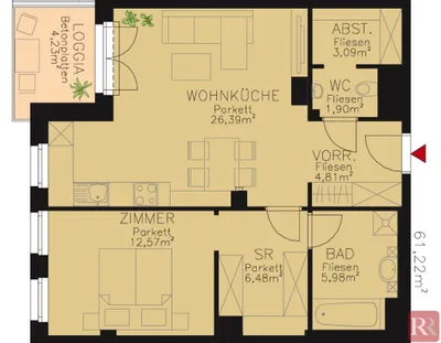 2-Zimmer-Wohnung kaufen in Tulln – 61,22 m², € 320.000 – Bild 14 von 14