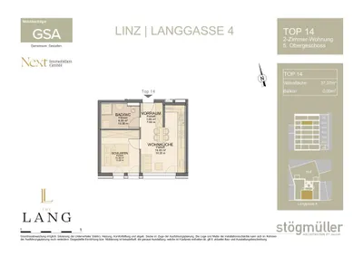 2-Zimmer-Wohnung kaufen in Linz – 37 m², € 269.000 – Bild 8 von 8