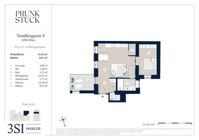 2-Zimmer-Wohnung kaufen in Wien – 52,23 m², € 619.000 – Bild 15 von 15