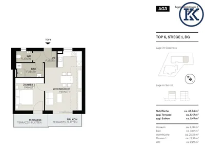 2-Zimmer-Wohnung kaufen in Wien – 48,64 m², € 489.000 – Bild 11 von 13