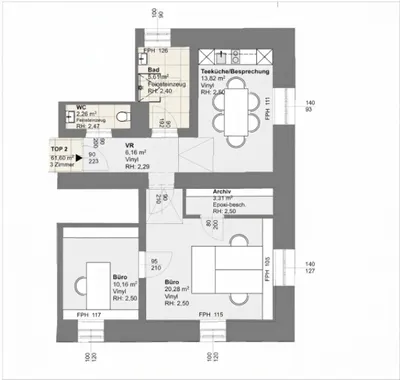 2-Zimmer-Gewerbeimmobilie mieten in Salzburg Stadt – 62 m², € 1.043 – Bild 5 von 6