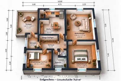 3-Zimmer-Haus kaufen in Wiener Neustadt Land – 76 m², € 299.999 – Bild 15 von 16