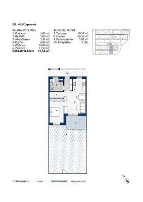 2-Zimmer-Wohnung mieten in Melk – 51,75 m², € 575 – Bild 2 von 2