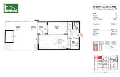 2-Zimmer-Wohnung mieten in Wien – 46,82 m², € 988 – Bild 21 von 21