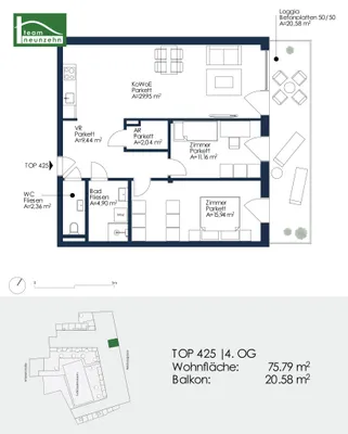 3-Zimmer-Wohnung mieten in Graz – 75,79 m², € 1.199 – Bild 25 von 25