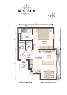 2-Zimmer-Wohnung kaufen in Wien – 42,36 m², € 339.000 – Bild 8 von 8